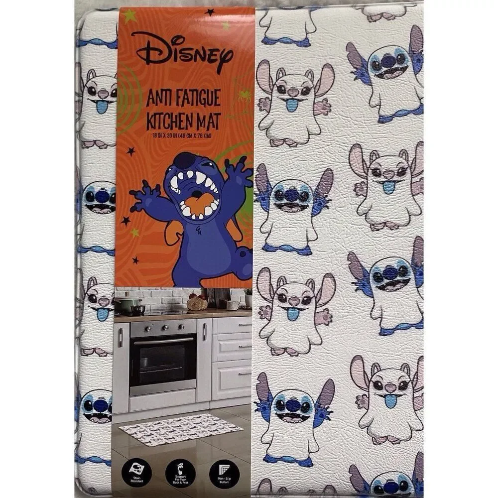 Disney Stitch And Angel Anti Fatigue Kitchen Mat 18 X 30” Halloween Ghosts NEW‎
